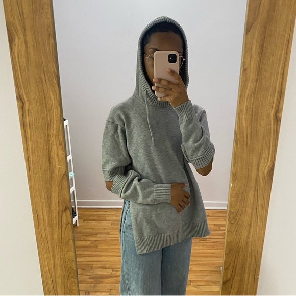 Grey Cut out Hoodie - Picture 4 of 10